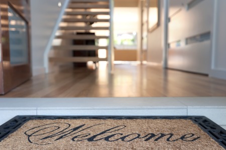 welcome mat at the entrance of home