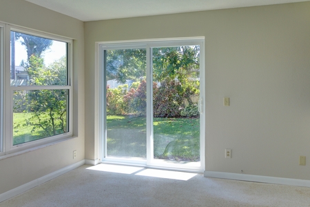 Neutral Terrazzo flooring is in perfect harmony with freshly painted walls