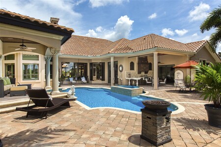 Close up shot of pergola and summer kitchen