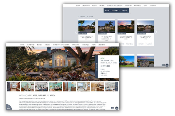 Screen captures of Ellingson Properties website